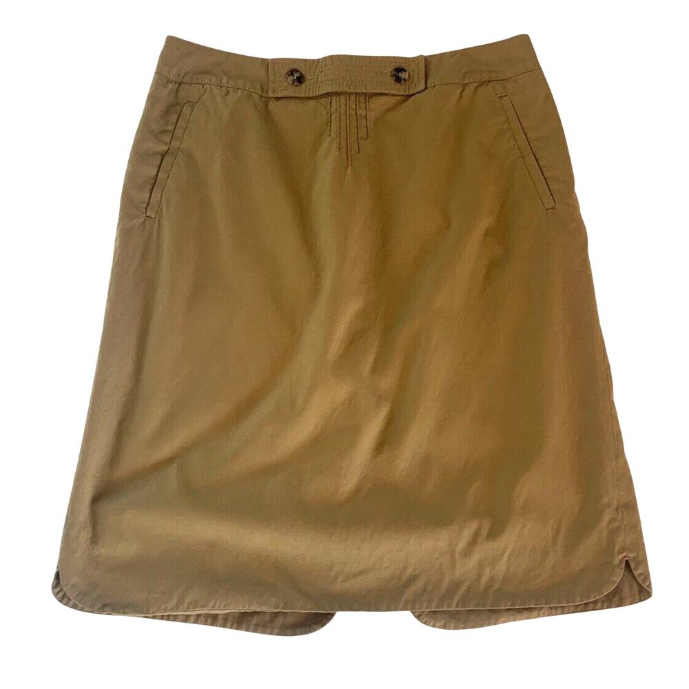Rare Vintage 90s Piazza Sempione Tan Pencil Skirt Lined Size 46 (US 10) Italy